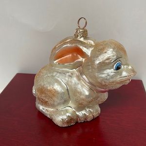 Vintage German glass rabbit ornament